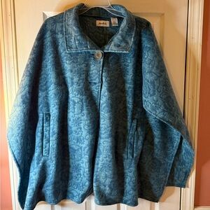 SALE LeModa Teal Plush Drapey Poncho OSF